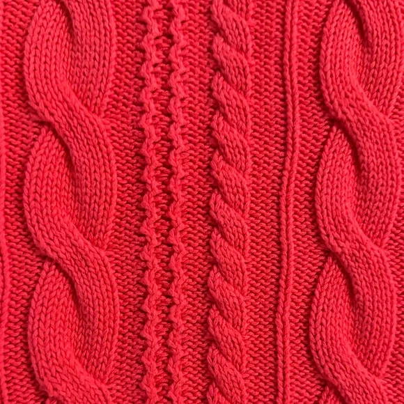 Disneyland Resort Large Spirit Red Cable Knit Jersey Crewneck Pullover Sweater - Picture 15 of 16